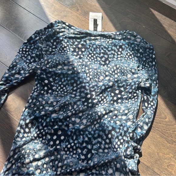 BCBG Blue Aqua Bodycon Dress with Long Sheer Sleeves - Picture 7 of 8